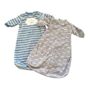 Carter’s Baby Long Sleeve Fleece Sleep Sack Wearable Blanket Size Small Lot of 2